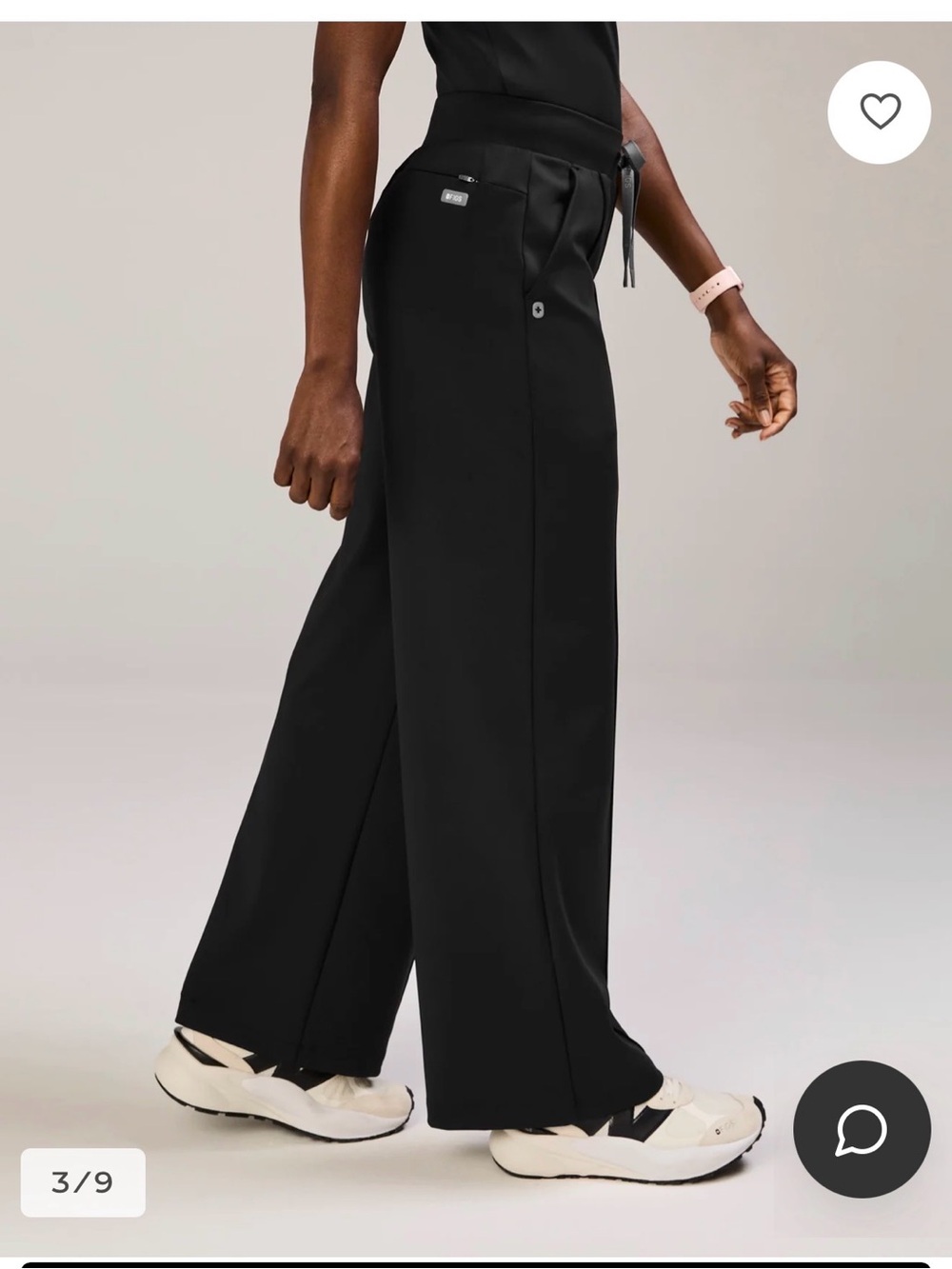 FIGS Form X Salina High-Rise Wide-Leg Pants and Alma Slim Crewneck Tunic Top